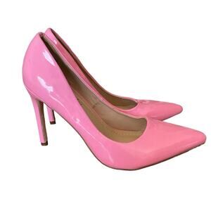 Chase + Chloe Los Angeles Barbie Pink Point Toe Faux Patent Leather Heel size 7